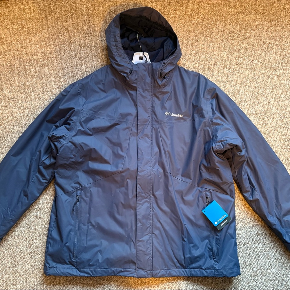NWT Men’s Columbia Tunnel Falls Interchange 3 In 1 Ski Snow Jacket Size XXL Blue